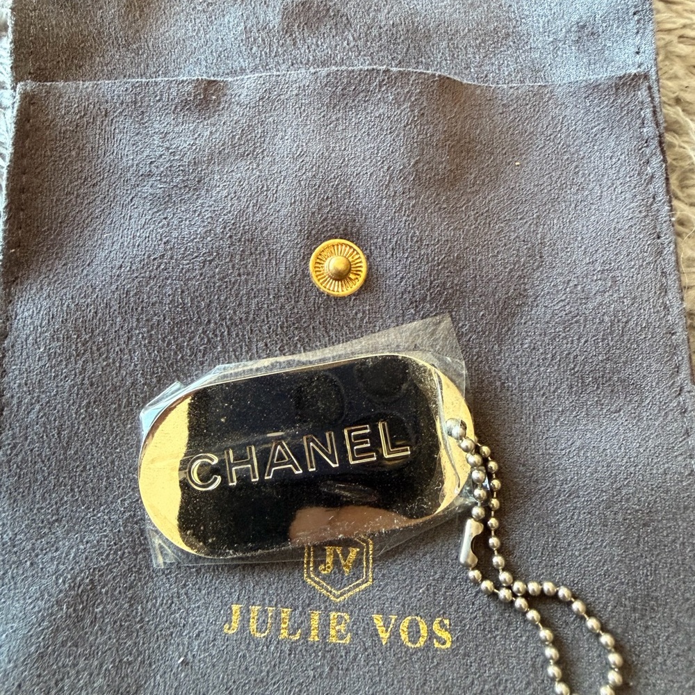CHANEL silver and gold  keychain